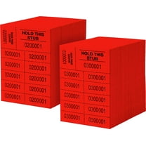 Auction Tickets - 1000 Sheets - 10 Numbers per Sheet (Red)