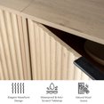 thumbnail image 6 of EYYTHUNG Fluted Storage Cabinet Set of 3, Sideboard Buffet Cabinet Modern Accent Cabinet with Adjustable Shelves, Credenza, Light Oak, 6 of 7