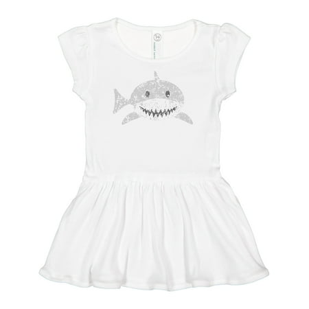 

Inktastic Cute Distressed Gray Shark Girls Baby Dress