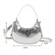 thumbnail image 4 of Bolso bandolera con patrón de cocodrilo Bolso de hombro de mujer de cuero PU para el trabajo (plata), 4 of 5