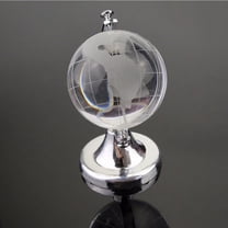 EXHUMKY Dark Grey Crystal Globe Decor Vivid Desktop Geography Ornament for Home