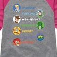 thumbnail image 3 of Toy Story - Days of The Week - Toddler And Youth Girls Raglan Graphic T-Shirt, 3 of 5