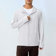 thumbnail image 2 of Men's UPF 50+ Sun Lightweight Zip Hoodie Jacket Long Sleeve Outdoor Performance Shirt for Fishing Hiking Active Wear Men's Loose Fit Casual Fashion Shirt, 2 of 4