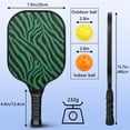 thumbnail image 3 of Pickleball Paddles Set Of 1, Fiberglass Surface, Animal, Leopard Print, 1 Paddle, 2 Balls & Bag, 3 of 5