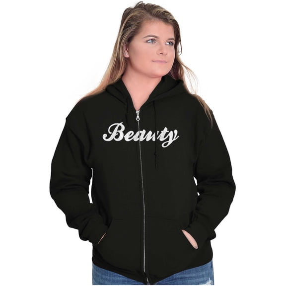 Beauty Motivational Positivity Womens Plus Size Graphic Zipper Hoodie Brisco Brands 2X