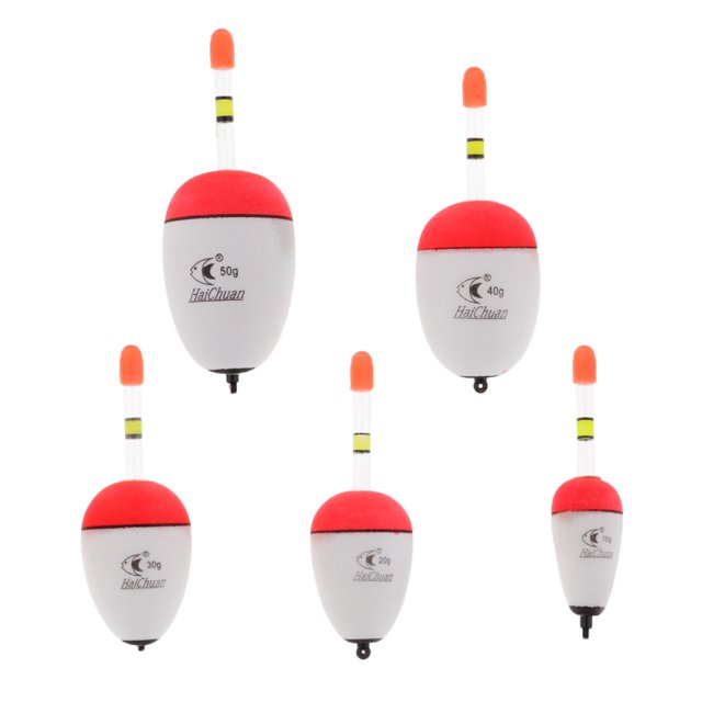 5pcs Flotas de Espuma Eva Pesca Luminoso Bobber Pesca Atrapamiento de 10-50g Sunnimix Flotadores de espuma EVA