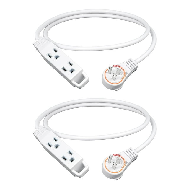Cable de Alimentación DEWENWILS 0,9 m con Enchufe Plano Giratorio 360° y 3 Salidas