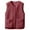 Red, variant on Breezora Womens Fleece Lined Zip Up Vest With Pockets Winter Warm Casual Cotton Puffer Gilet XXXL Size Brown