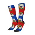 thumbnail image 2 of Women's Knee High Socks Haitian Flag Thermal Soft Knee Long Socks, 2 of 7