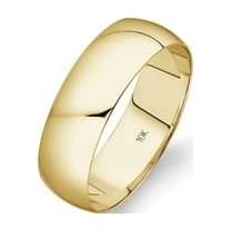 Men's 10K Yellow Gold 6mm Traditional Plain Wedding Band Ring Size 8.5