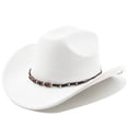 thumbnail image 2 of Western Frontier Styled Cowboy Hat Curved Brim for Outdoor Adventures Travel Riding Country Classic Craftsmanship, 2 of 3
