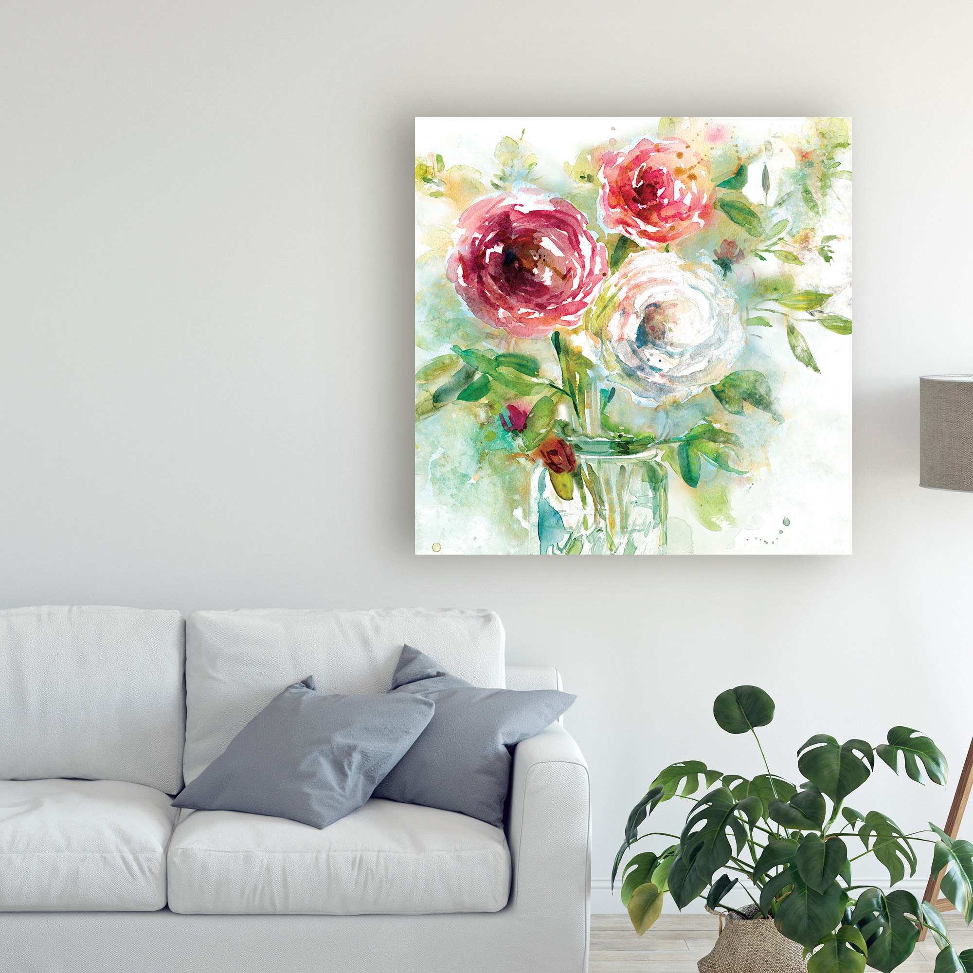 Trademark Fine Art 'Garden Jar I' Canvas Art by Elizabeth Franklin