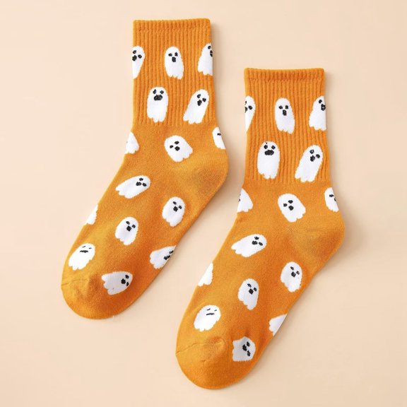 HAYIMI Halloween Crew Socks Cute Cartoon Novelty Design Casual Comfortable Ankle Socks For Daily Wear