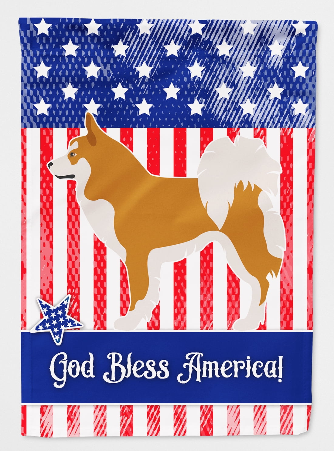 Icelandic Sheepdog American Flag Canvas House Size BB8421CHF by Caroline