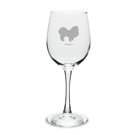 Pekingese 12 oz Classic White Wine Glass