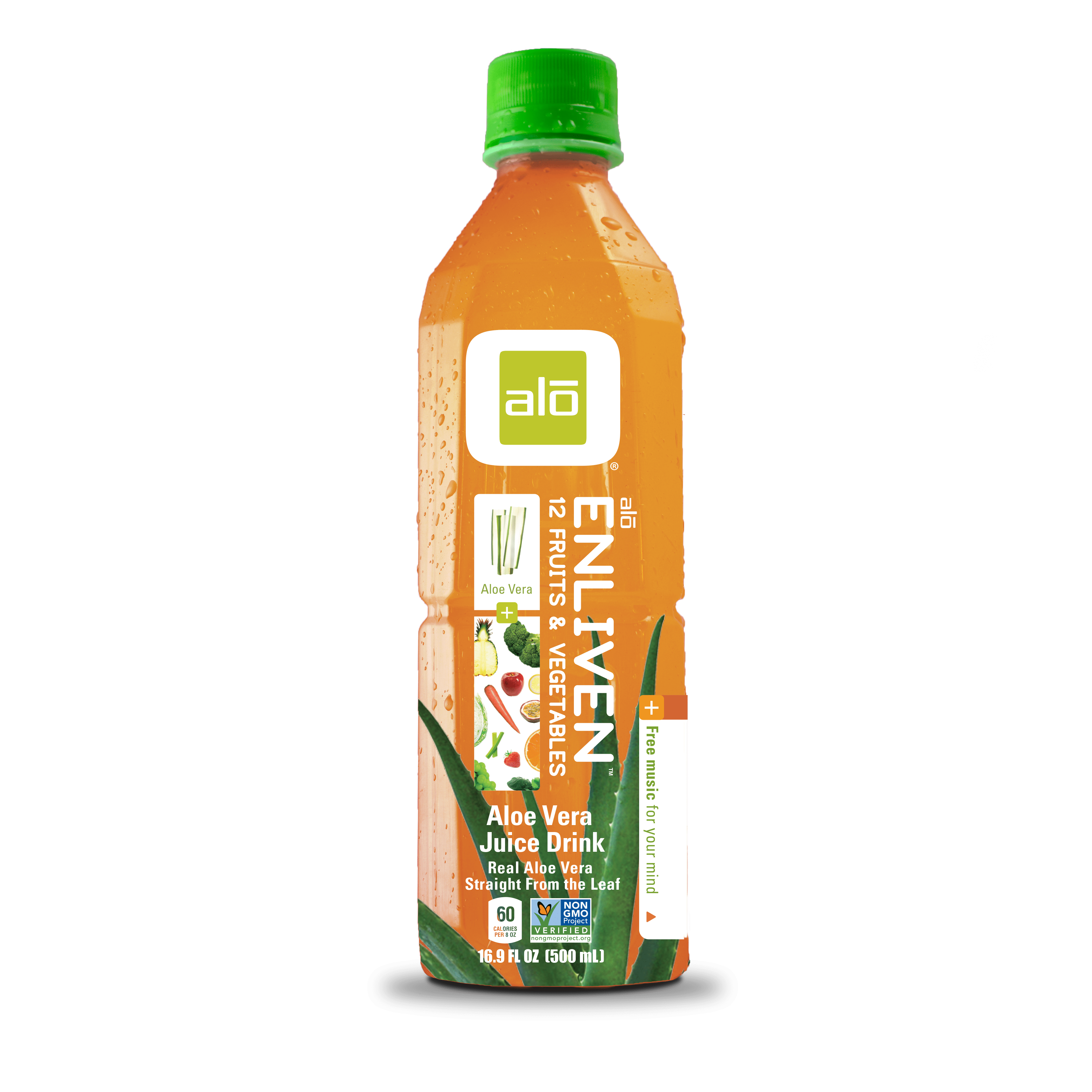 Aloe Enliven Aloe Vera Juice Drink, Fruits & Vegetables, 16.9 Fl Oz, 12 Count