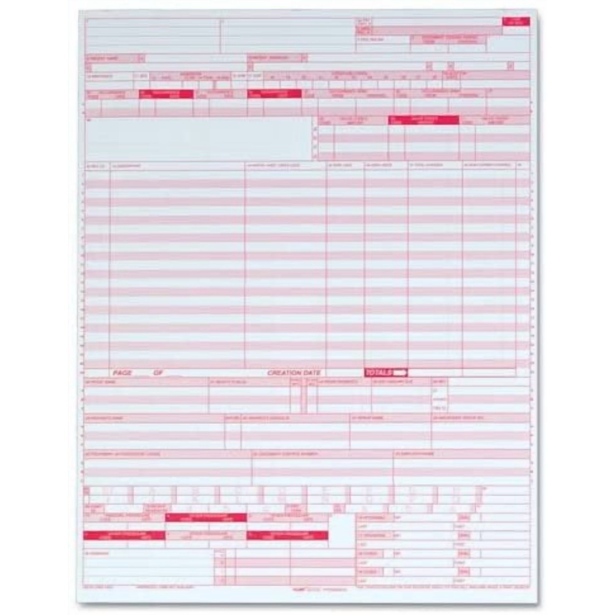UB04 Hospital Insurance Claim Form 8 1/2 x 11 2,500 Forms