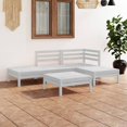 thumbnail image 1 of vidaXL 5 Piece Garden Lounge Set Solid Pinewood White, 1 of 1