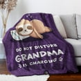 thumbnail image 4 of Grandma Birthday Gifts, Grandma is Charging Sloth Blanket, Gifts for Grandma from Grandkids, Grandma Gifts for Grandparents Day Christmas, Super Soft Throws Blanket for Grandma 60" x 50", 4 of 5