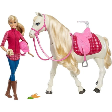 Barbie DreamHorse & Blonde Doll, Interactive Toy with 30+