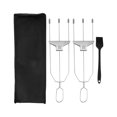 thumbnail image 2 of Metal Skewer, Skewer Set Portable Stainless Steel Easy Food Removal  For Party, 2 of 8