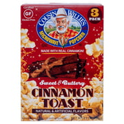 Cousin Willie’s CINNAMON TOAST KETTLE CORN Microwave Popcorn, 12 bags (4 boxes) – non-GMO, Gluten-Free, Whole Grain