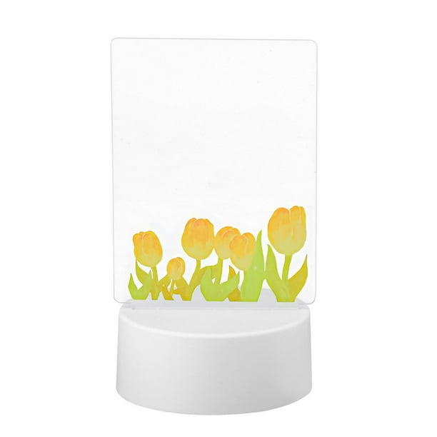 Tablero de mensajes de acrílico transparente Tablero de mensajes de escritura LED Tablero de notas Tablero de escritura Blanco cálido
