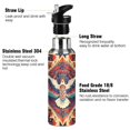 thumbnail image 3 of Yayeee 20oz Insulated Water Bottle Double Wall Stainless Steel with Flip Straw Lid, Beige Geometric Eagle, 3 of 7