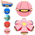 thumbnail image 1 of 1PCS,Magic Bouncing Ball, Bouncy Balls, Magical Flying Saucer with 6 LED Light, Family and Pet Interactive Toys, Safe & Durable Dual Form Freely Switchable for Indoor & Outdoor Use.,Pink, 1 of 4