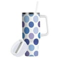 thumbnail image 2 of JSTEL Blue & Purple Polka Dots 40 oz Tumbler Stainless Steel Water Bottle Vacuum Insulated Cup with Straw Lid & Handle For Travel Car Cup Holder, 2 of 8