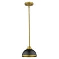 thumbnail image 4 of Z-Lite Citadel 8" Round Steel Mini Pendant in Matte Black and Classic Brass, 4 of 6