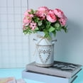 thumbnail image 4 of PAMINGONO 1Pcs Vintage Heart Patterned Metal Vase Silver 19.5x9.5x9.5in, 4 of 8