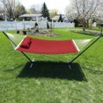 thumbnail image 3 of Sunnydaze Quilted Designs Double Fabric 2 Person Hammock with Spreader Bars and Pillow - Multiple Colors Available, 3 of 10