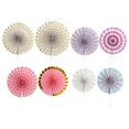 thumbnail image 2 of 8 piezas de Flor de abanico de papel Zhivalor multicolor decoración navideña hecha a mano, 2 of 8