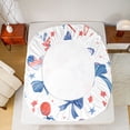 thumbnail image 5 of Homewish 4-Piece Cartoon Bow Knot USA Flag Firework Independence Day Queen Sheet Set for Girls, Microfiber Bedroom Decor, 5 of 7