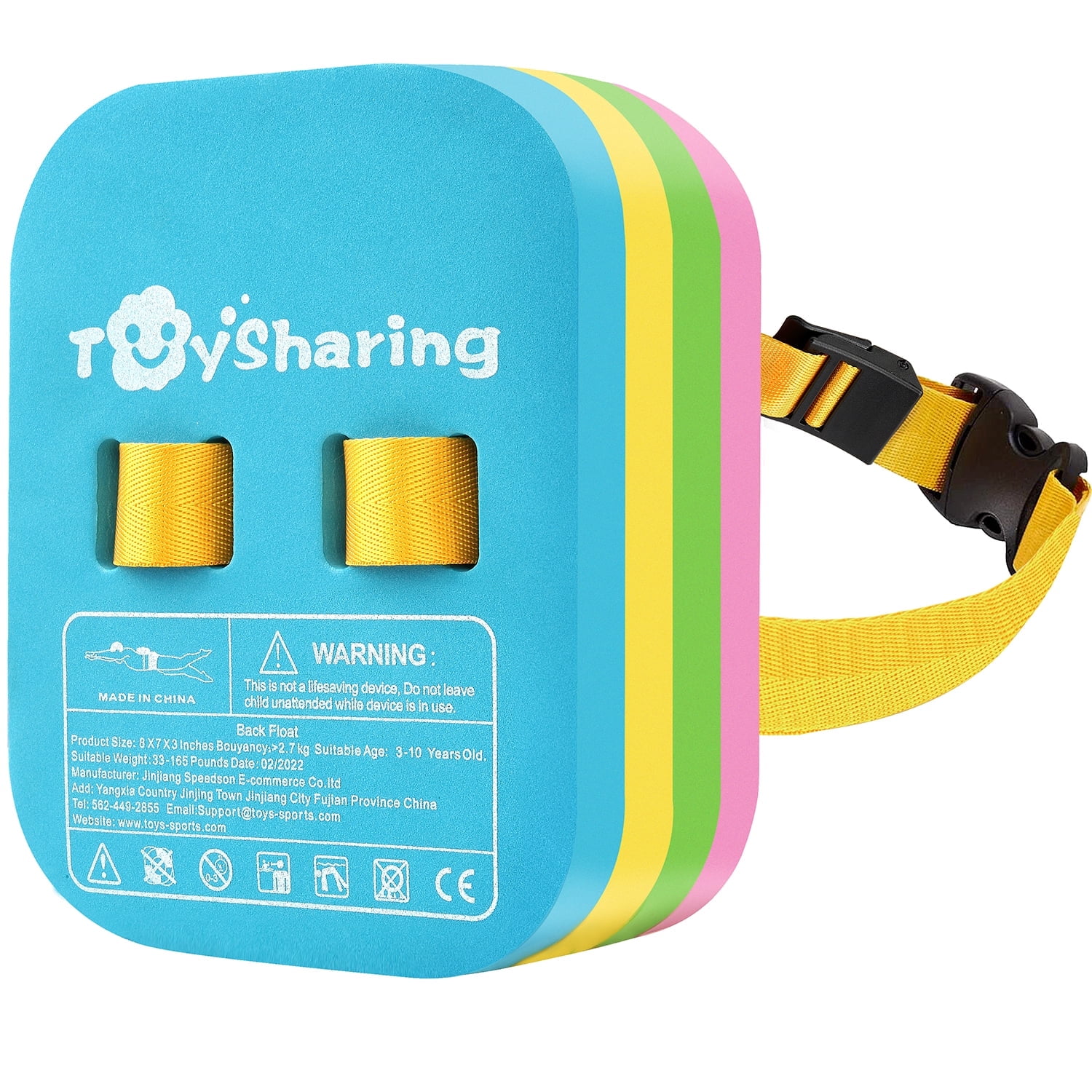 TOYSHARING Back Float Kids Swim Belt: Toddler Bubble Floaties Training Backpack Swimmies Device