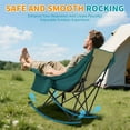 thumbnail image 4 of ABORON Oversized Rocking Camping Chair for Adults - 400lbs Capacity Heavy Duty Padded Rocker Chair, Folding Lawn Chair with Cooler Bag and Pockets, Portable Recliner Outdoor，Set of 2, 4 of 10