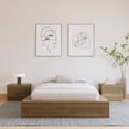 thumbnail image 3 of Nexera James King Size Platform Wood Bed Frame, Brown Oak, 3 of 8