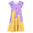 thumbnail image 2 of WILLBEST Vestidos Casuales para Niñas Adolescentes, Vestidos de Fiesta con Estampados de Mangas Abullonadas para Niñas, Vestidos de Fiesta de Baile para Niños 150, 2 of 3