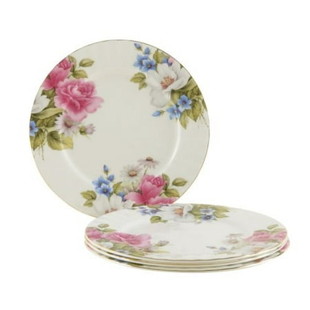 

Gracie Bone China 7-1/2-Inch Dessert Plate Pink Grace s Rose Set of 4