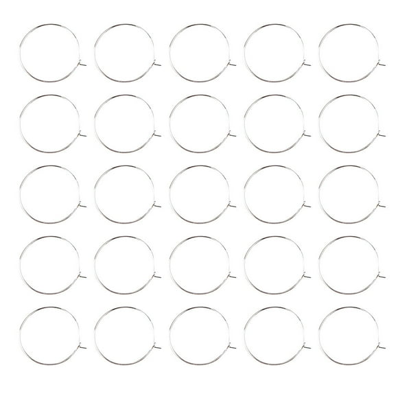 100 unids 30x25mm Plata Chapado En Vidrio Vino Anillos Del Encanto Aretes A Granel Aros DIY Accesorios de Joyería