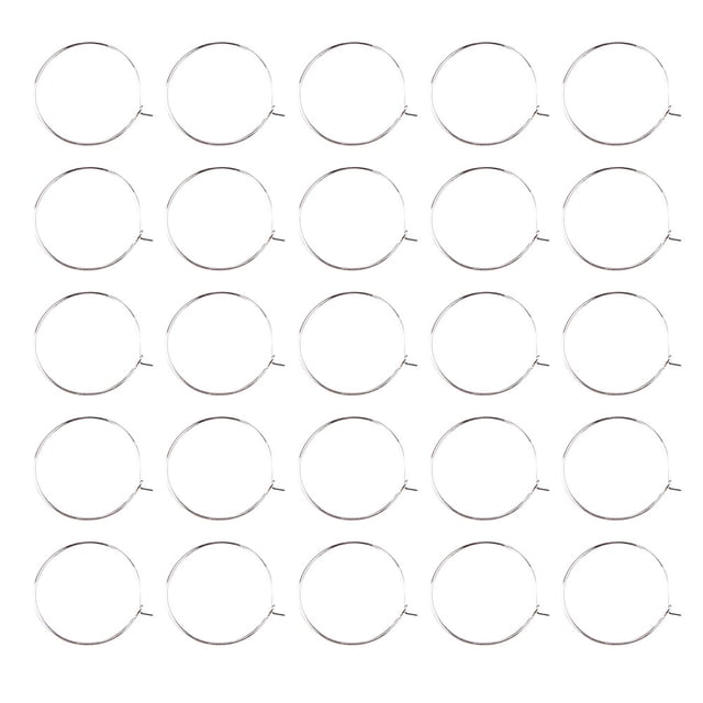 EeaseMX 100 unids 30x25mm Plata Chapado En Vidrio Vino Anillos Del Encanto Aretes A Granel Aros DIY Accesorios de Joyería