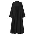 thumbnail image 5 of Womens Solid Color Button Cardigan High Waist Casual Long Dress Loose Long Sleeve Shirt Lounge Maxi Dress, 5 of 9
