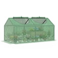 thumbnail image 1 of Outsunny 47" x 24" x 24" Portable Mini Tunnel Greenhouse Garden Planting Outdoor Flower Warm House Box with 2 Windows, Steel Frame and PE Cover, Green, 1 of 10