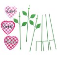thumbnail image 3 of Valentine Heart Plant Stakes, Crafted With 100% Durable Metal, Sweet/Love/XOXO Designs, Outdoor Décor – Set of 3, Each Measures 6" Wide x 25" High, by Fox River Creations, 3 of 4