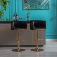 thumbnail image 2 of Velvet Swivel Bar Stools Set of 2 with Hand Woven Backrest, Adjustable Counter Height Bar Chairs with Chrome Footrest and Base,Kitchen Island Side Chair with Barrel Back for Kitchen Dining Room, 2 of 7