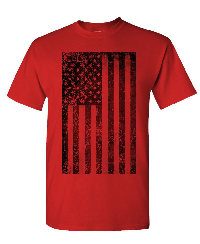 GRUNGE AMERICAN FLAG - Unisex Cotton T-Shirt, Red, 2XL - Walmart.com