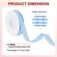 thumbnail image 2 of Uxcell 10 Yards x 0.4" Plaid Ribbon Light Blue and White Gingham Ribbon Gift Wrapping Ribbon for Christmas, 2 of 7