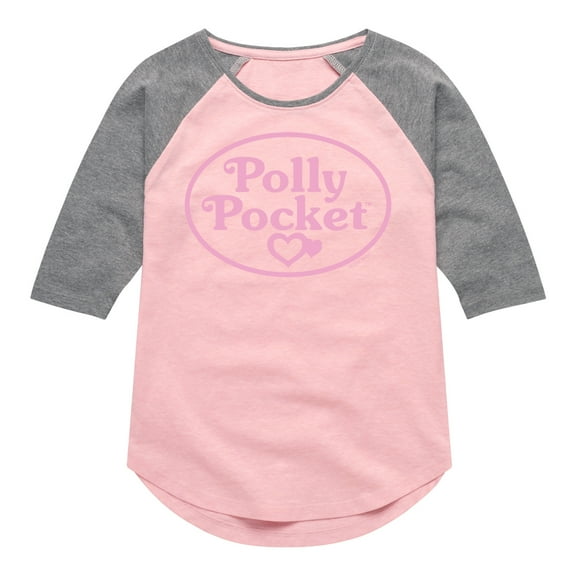 Polly Pocket - Polly Pocket Pink Logo - Toddler And Youth Girls Raglan Graphic T-Shirt
