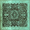thumbnail image 1 of Ahgly Company Indoor Square Oriental Turquoise Blue Industrial Area Rugs, 5' Square, 1 of 4
